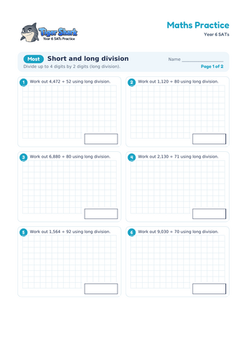 Short and Long Division Worksheets: Year 6 | Teaching Resources