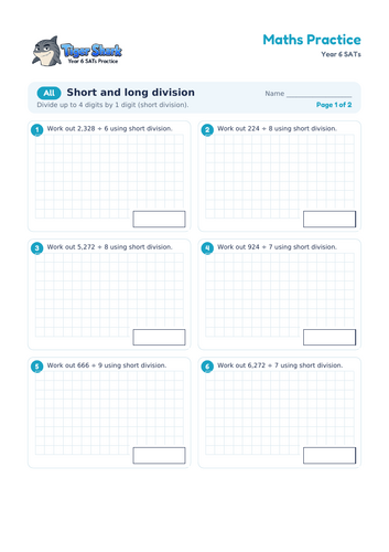 Short and Long Division Worksheets: Year 6 | Teaching Resources