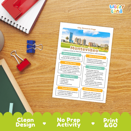 Montevideo City Research Project | Uruguay Geography Worksheets ...