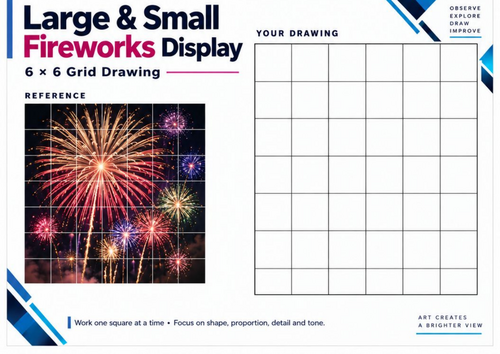 Large and Small Fireworks Display | Grid Drawing Worksheet | KS3 & KS4 ...