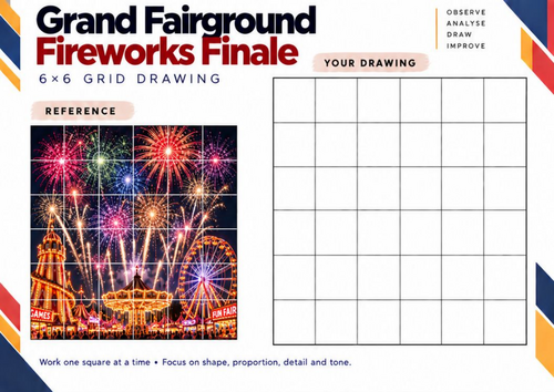 Grand Fairground Fireworks Finale | Grid Drawing Worksheet | KS3 & KS4 ...