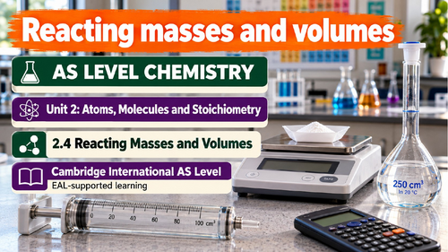 AS Level Chemistry - Unit 2 Atoms, molecules and stoichiometry (Premium ...