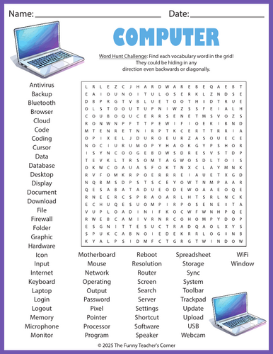 Computer Terms Word Search | ICT & Computing Vocabulary Activity | KS2 ...