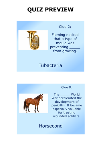 GCSE Medicine Through Time | Modern | Penicillin House of Games Quiz ...