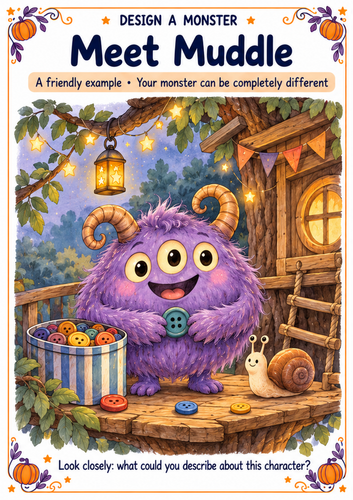 Design a Monster | KS2 Halloween Draw and Write | Teaching Resources