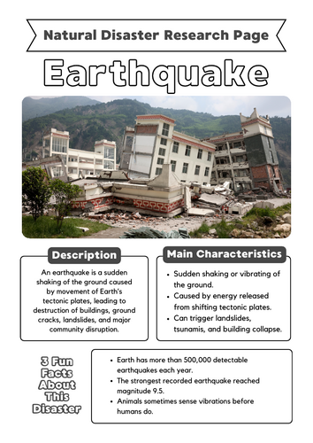 Earthquake Research Page | Earth Science Activities for Kids | Teaching ...