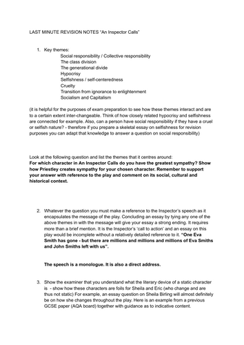 WJEC / GCSE English Double Awaed Unit 4b: revision notes on 