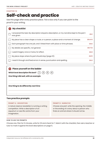 GCSE English Language Paper 1 Question 5 Creative Writing Toolkit ...