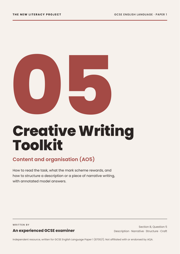 GCSE English Language Paper 1 Question 5 Creative Writing Toolkit ...