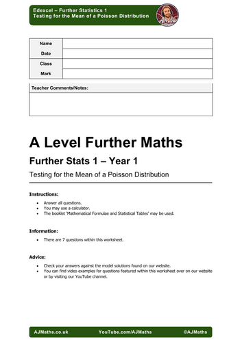 A-Level Further Maths | FS1 | Hypothesis Testing for the Mean of a ...