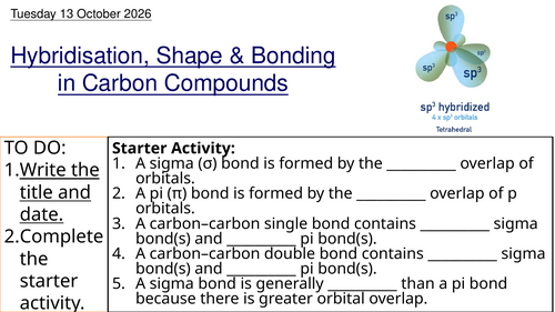 L7 Hybridisation, Shape & Bonding in Carbon Compounds (Unit 5 Chemistry BTEC Applied Science)
