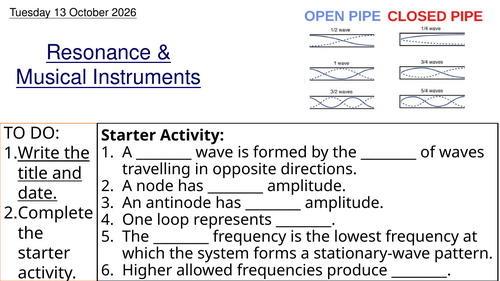L12 Resonance & Musical Instruments (Unit 1 Physics BTEC Applied ...