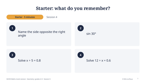IGCSE mock revision: Geometry grades 4–5 (Edexcel 4MA1) | Teaching ...