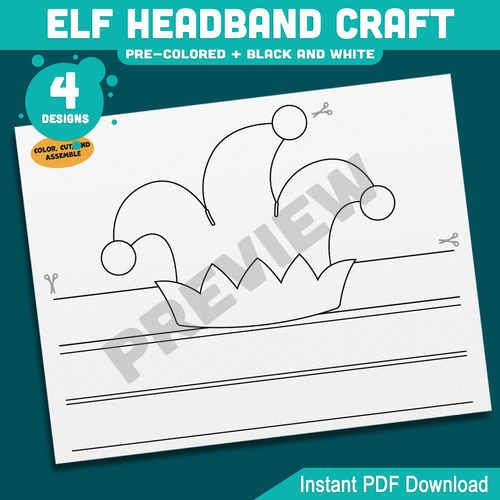 Elf Headband Craft, Wearable Paper Hat for Children, Christmas ...