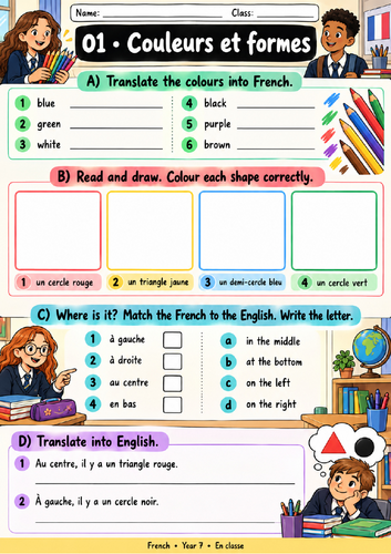 Dynamo 1 Module 2 – En classe | French Year 7 Worksheets & Answers ...