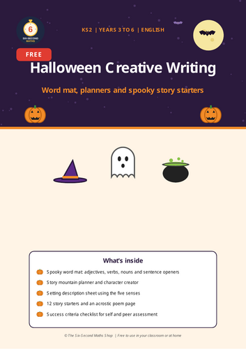 FREE KS2 Halloween Creative Writing Pack | Word Mat, Planner, Story ...