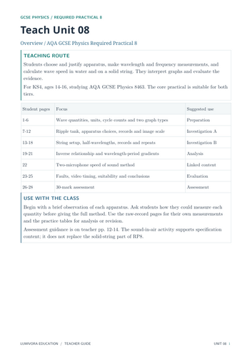 Measuring Waves Required Practical 8 | AQA GCSE Physics | Teaching ...