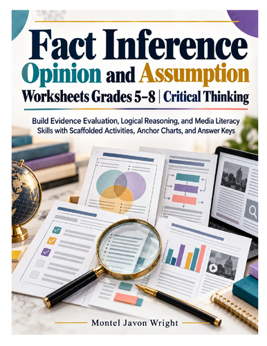 Fact, Inference, Opinion & Assumption Worksheets Grades 5–8 | Teaching ...