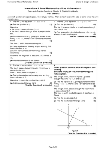 Pure 1 Mathematics - Chapter 5 Exam Questions and Answers | Teaching ...