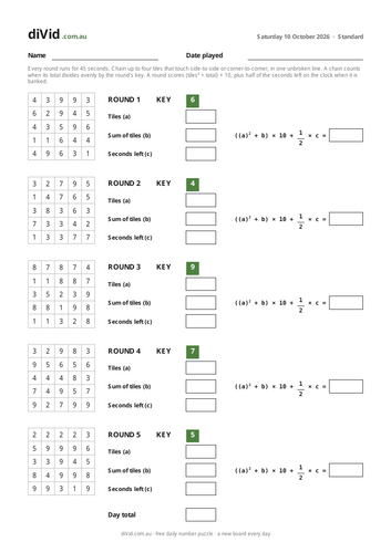 diVid - the numbers game | Teaching Resources