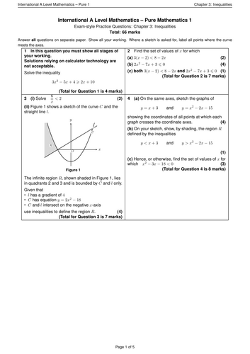 Pure 1 Mathematics - Chapter 3 Exam Questions and Answers | Teaching ...