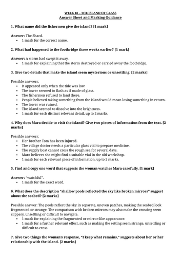 Year 6 Reading Comprehension Week 18 - Reading and Answers