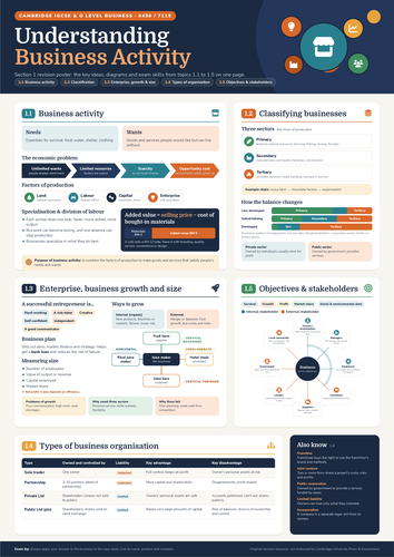 IGCSE Business Section 1 Revision Poster | Teaching Resources