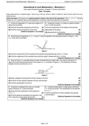 Mechanics 1 Mathematics - Chapter 5 Exam Questions and Answers ...