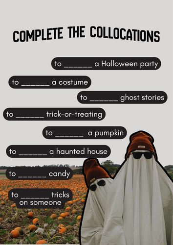 Free Halloween Collocations ESL Worksheet | Teaching Resources