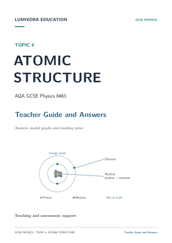 AQA GCSE Physics Atomic Structure Revision Workbook & Answers ...