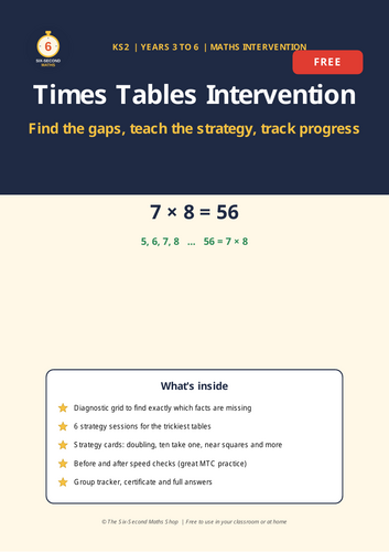 FREE KS2 Times Tables Intervention Pack - Diagnose, Teach Strategies ...