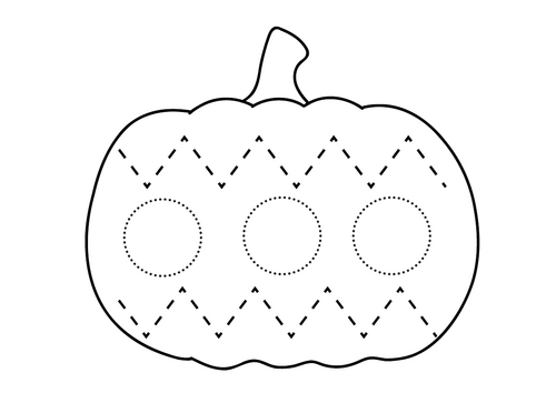 Pumpkin Pattern Tracing Worksheets | Follow the Dotted Lines | 3 EYFS ...