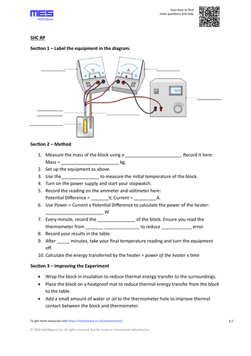 GCSE Physics AQA Topic 1: Specific Heat Capacity Required Practical ...