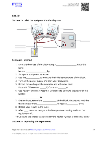 GCSE Physics AQA Topic 1: Specific Heat Capacity Required Practical ...
