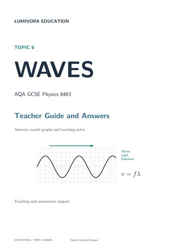 AQA GCSE Physics Waves Revision Workbook & Answers | Topic 6 | Teaching ...