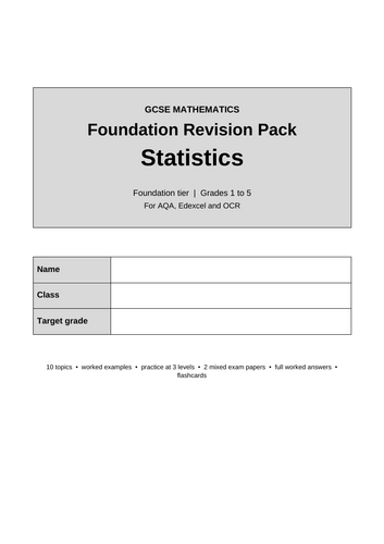 GCSE Maths Foundation Statistics Revision | Teaching Resources