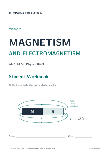 AQA GCSE Physics Magnetism & Electromagnetism Workbook + Answers ...