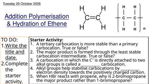 L14 Addition Polymerisation & Hydration of Ethene (Unit 5 Chemistry ...