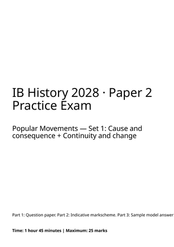IB History 2028 Paper 2 Practice Exam | Popular Movements Set 1 ...