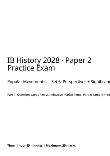 IB History 2028 Paper 2 Practice Exam | Popular Movements Set 2 ...