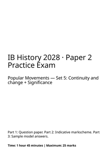 IB History 2028 Paper 2 Practice Exam | Popular Movements Set 3 ...