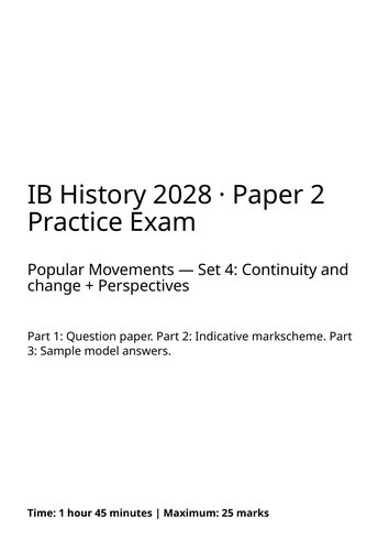 IB History 2028 Paper 2 Practice Exam | Popular Movements Set 4 ...