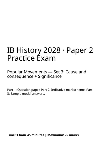 IB History 2028 Paper 2 Practice Exam | Popular Movements Set 5 ...