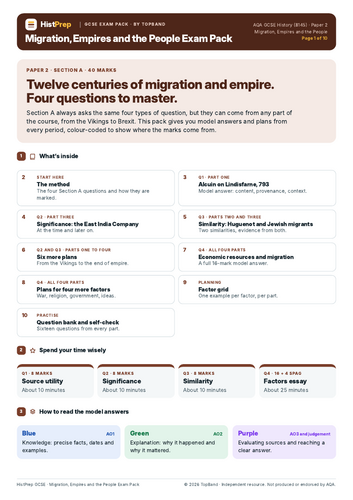 Migration, Empires and the People Exam Pack (AQA) | Teaching Resources