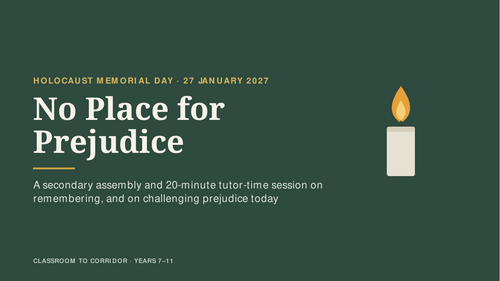 Holocaust Memorial Day 2027 Assembly + Tutor Time Session | No Place ...