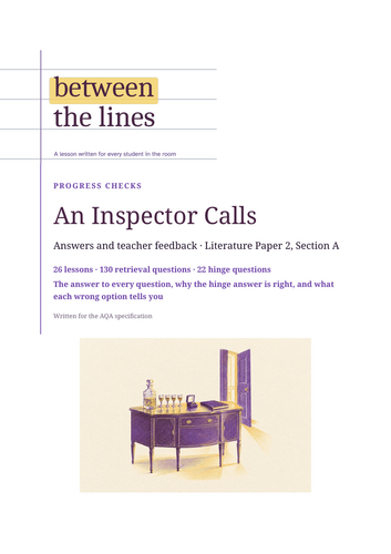 An Inspector Calls progress checks: retrieval and hinge questions for ...