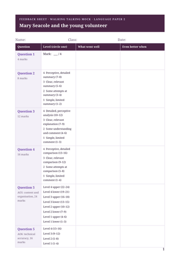 Language Paper 2 walking talking mock: Mary Seacole and a modern ...