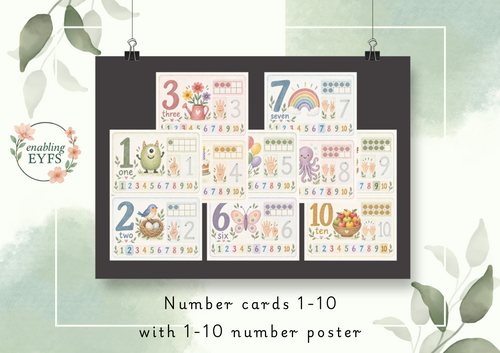 Number Cards 1–10 with A3 Number Poster – EYFS Maths Resource ...