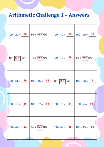 Year 2 Arithmetic Challenge Worksheets – Pack of 10 with Answers | KS1 ...