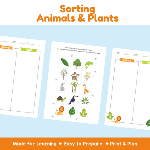 Animal and Plant Sorting Worksheets | Cut and Paste Classification ...